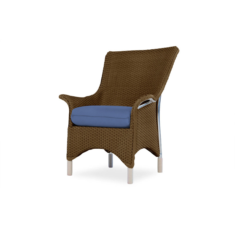 Mandalay Outdoor Dining Armchair, Linen, Flagship Lapis Sunbrella®