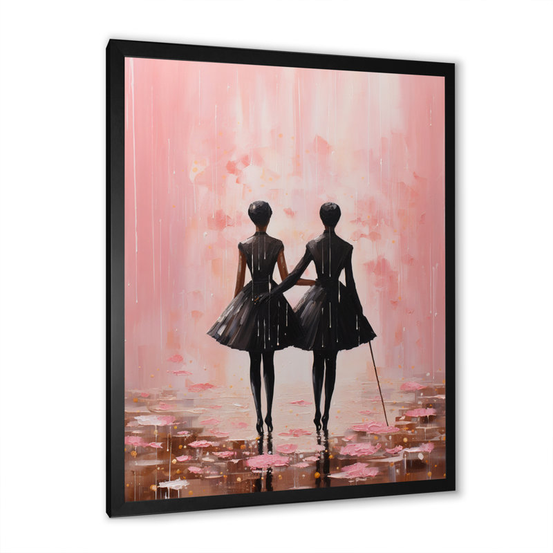 Danse de ballet rose III - impression, Cadre simple noir, H 40 po x l 30 po x P 1,5 po