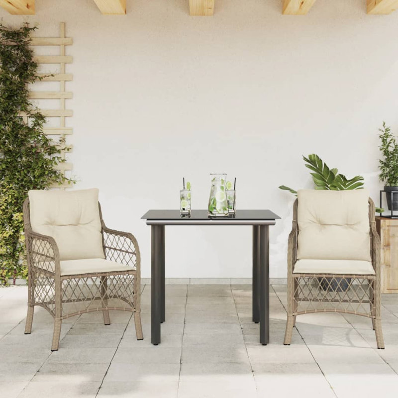 Ensemble bistro avec coussins en polyester Latitude Run®, H 29,1 po x l 31,5 po x P 31,5 po, Beige, 4
