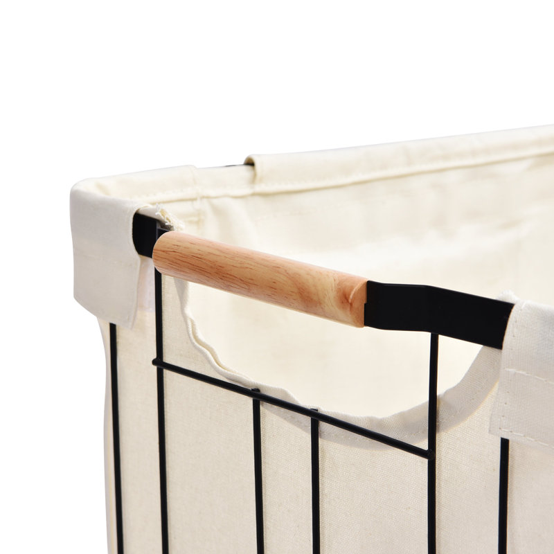 Metal Rolling Laundry Basket with Handles