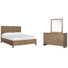 Hien California King Panel Storage Bed And Drawer Dresser With Portrait Mirror