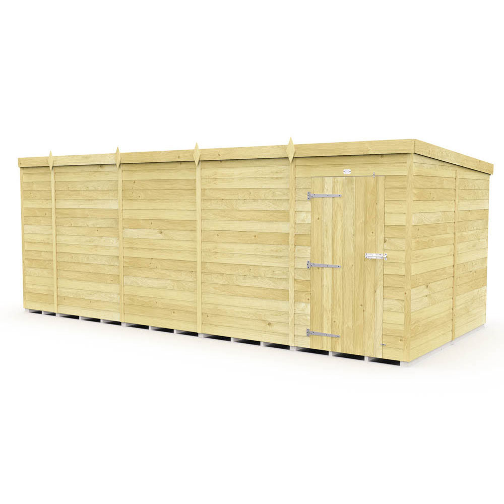 18ft x 8ft Pent Shed - Single Door without Windows