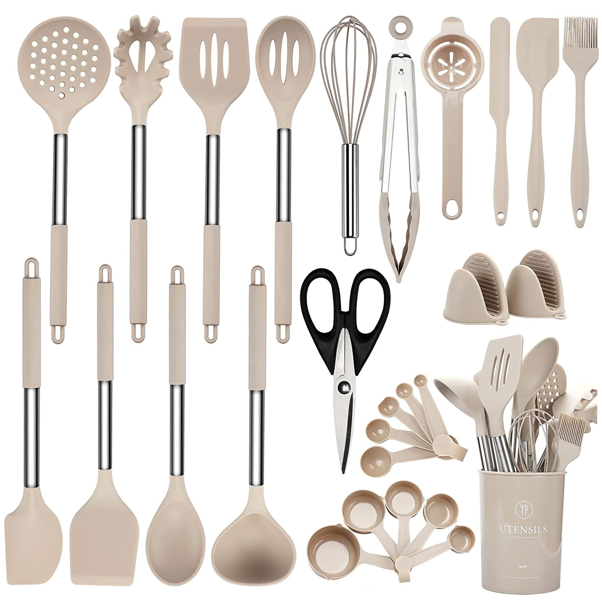 Dgpct 28 Pcs Silicone Cooking Utensil Setstainless Steel Kitchen Utensils Setnon Stick Heat 8319