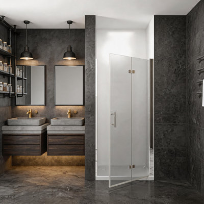 Porte de douche double coulissante, l 60 po x H 58 po, avec cadre en verre trempé transparent et quincaillerie noir mat