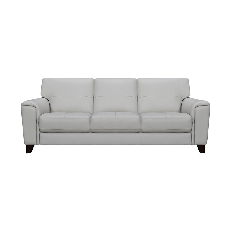Canapé à accoudoirs carrés en cuir 87,75 po Dinese, Gris colombe
