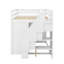 Structure de lit double pleine grandeur avec garde-robe intégrée, bureau, tablettes de rangement et tiroirs-735849709
