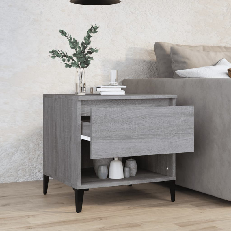 Nylan Four Leg Rectangular Side Table, Grey Sonoma