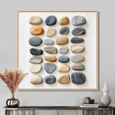 Toile organique neutre, art mural minimaliste Pebble, Apostolis