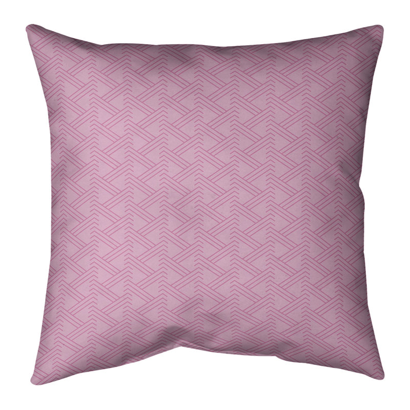 Housse Coussin décoratif motif Zig Zag, 20 po x 20 po, Rose froid, Faux lin