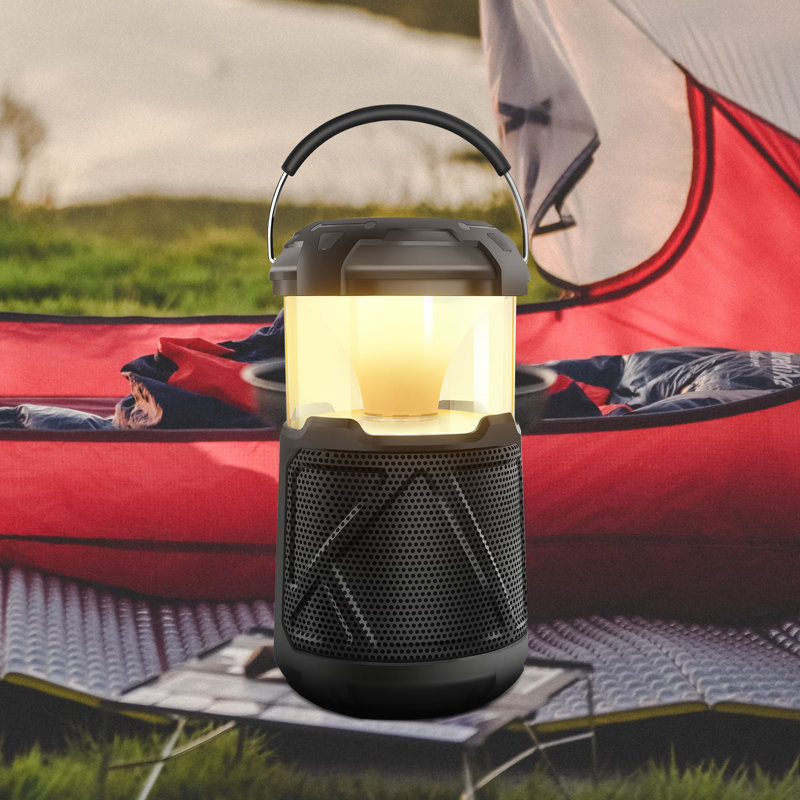 Haut-parleur portatif Bluetooth pour lanterne d'extérieur, Noir
