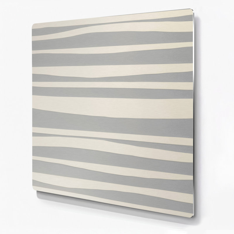 Minimalisme 11, art mural en métal beige, H 16 po x l 16 po