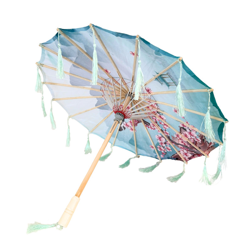 Parasol en soie 33 po Classic Asian, Blue Moutains