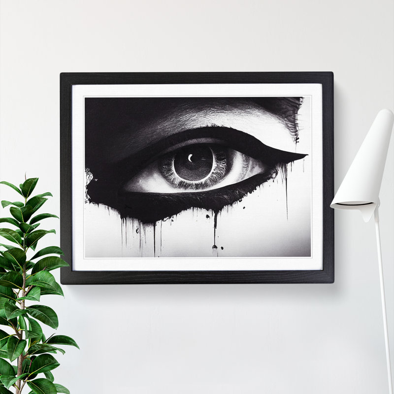Human Eye Purism Abstract - Single Picture Frame Print, 46cm H x 64cm W x 2cm D, Black Framed