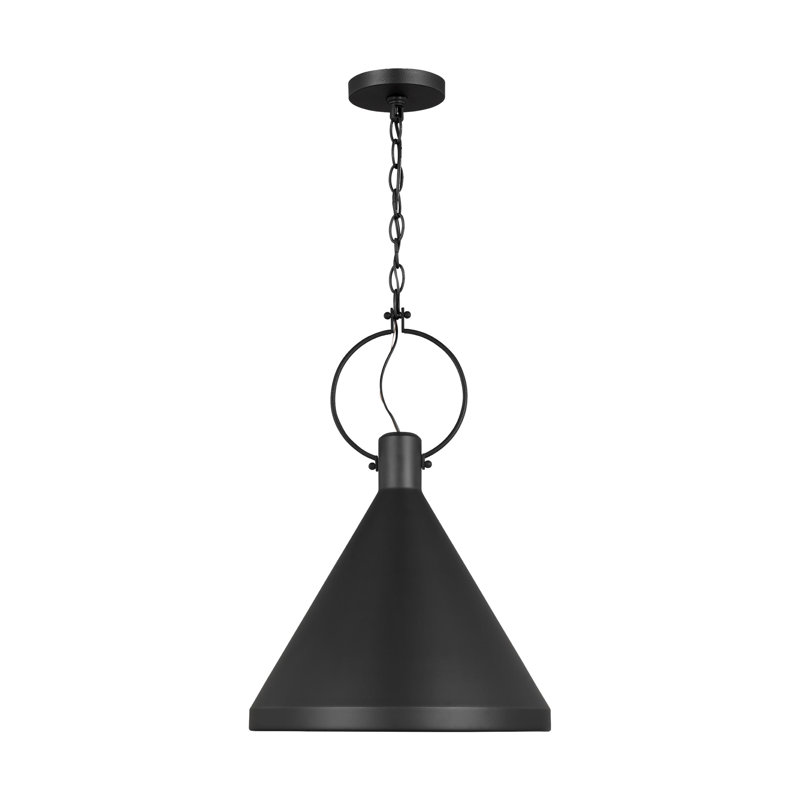 1 - Light Midnight Black Single Pendant, Black, 20.5" H x 14.25" W x 14.25" D
