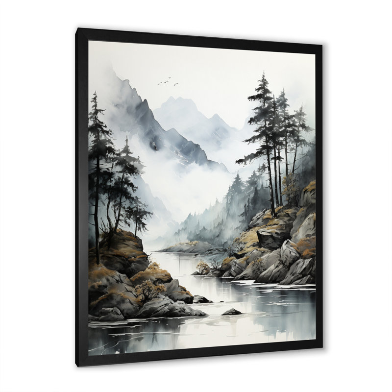 Herzl Alaska Misty Fjords I - impression, H 44 po x l 34 po x P 1,5 po, Cadre simple noir