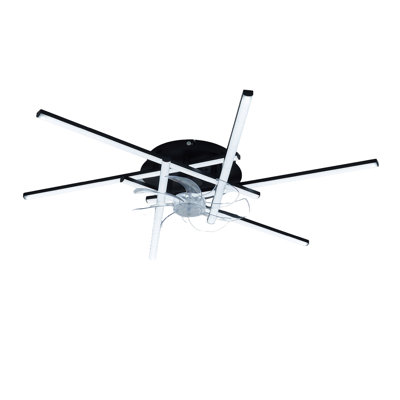 Ventilateur de plafond encastré 32 pouces avec lumière, Fandelier à profil bas, ventilateur de plafond à DEL, moteur silencieux réversible à 6 vitesses, lumière à intensité variable, application et télécommande, pour le salon de la chambre à coucher