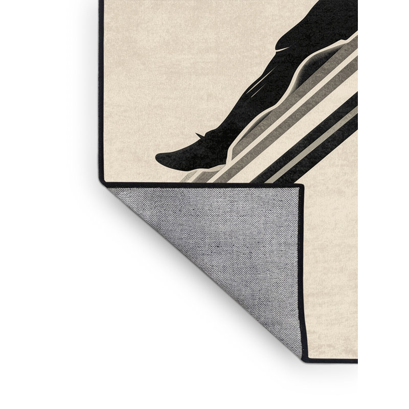 Tapis beige et moderne moderne et contemporain lavable à la machine Paxton Handball Action, 4 x 6