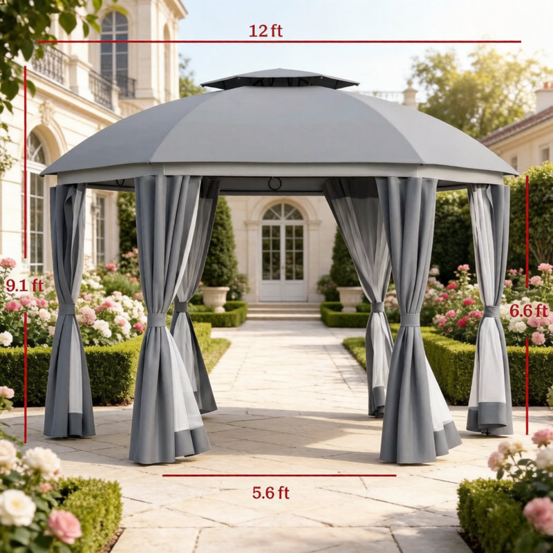 Auvents portatifs et abris de jardin (doit inclure le cadre), patio moderne en acier de 12 pi