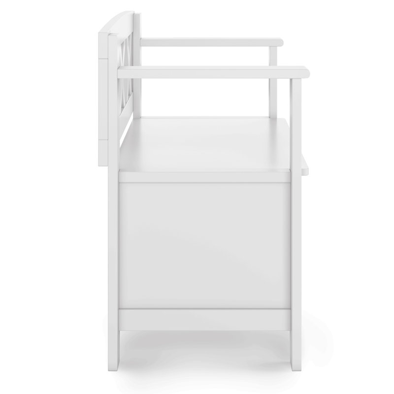 Petit banc de rangement pour hall d'entrée, Blanc