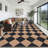 Machine Washable Easy Jute Area Rugs for Living Room Bedroom Distressed Checkered Office Carpet High Traffic Entryway Rug Non Slip Backing Trellis Farmhouse Floor Cover-1122161430