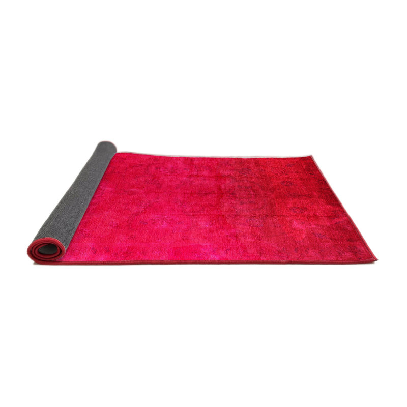 Tapis de style oriental rouge, Rond 3 pi