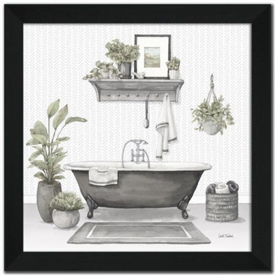 Serene Bath II Gray Framed Wall Art
