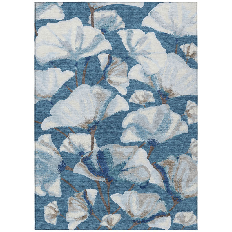 Machine Washable Indoor/Outdoor Chantille ACN2405 Botanical Rug, Rectangle 9' x 12'