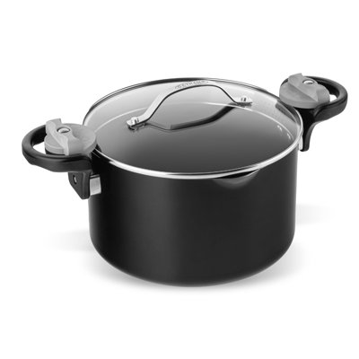 Gotham Steel Stock Multipurpose Pasta Pot with Strainer Lid & Twist and Lock Handles