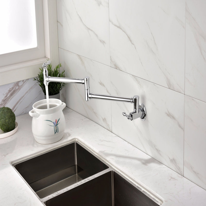 Robinet remplisseur de pot mural, Chrome chrome
