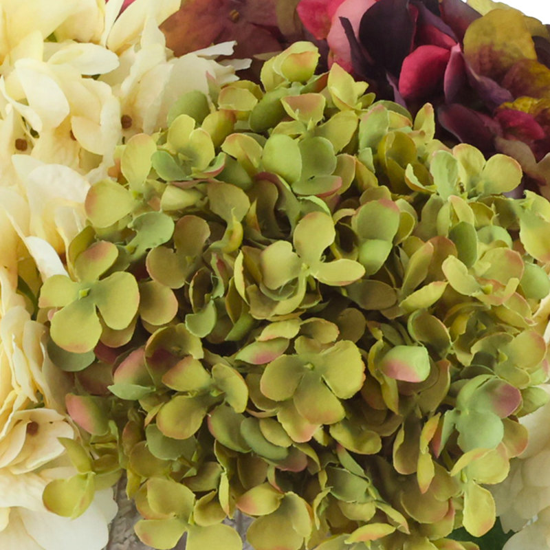 Hydrangeas Arranged in Round Stone Pot