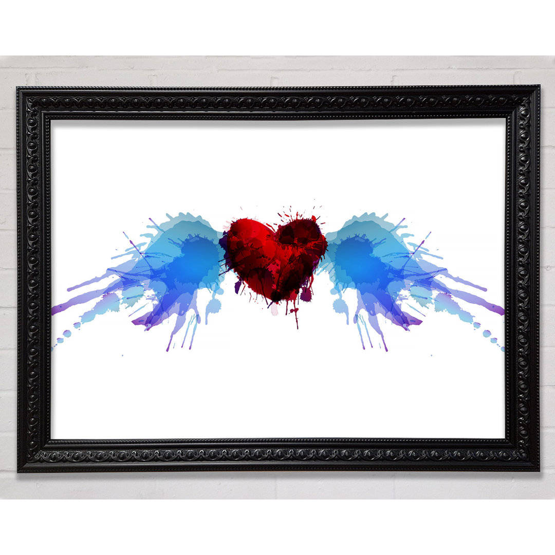 Love Heart Birds - Einzelne Bilderrahmen Kunstdrucke