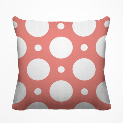 Fisk Polka Dots Outdoor Reversible Throw Pillow