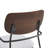 Modern Upholstered Dining Chair With Curved Wood Back, Armrest And Metal Base