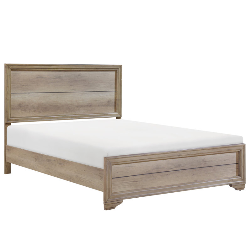 Lit simple pour un look de chambre à coucher moderne - fabrication de planche au fini naturel, Twin
