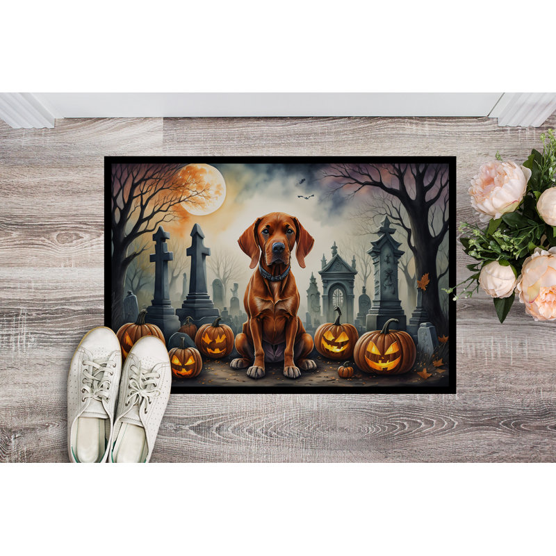 Tapis d'entrée extérieur antidérapant Nyjee Vizsla Spooky, L 24 po x L 36 po