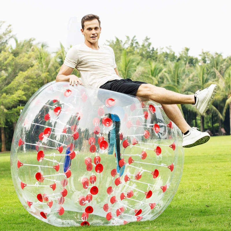Boule gonflable gonflable, Rouge / blanc