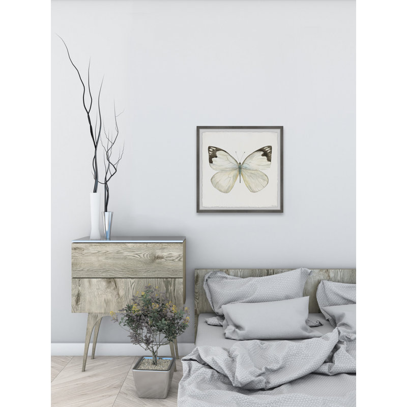 Papillon forêt tropicale - peinture encadrée, H 32 po x l 32 po x P 1,50 po