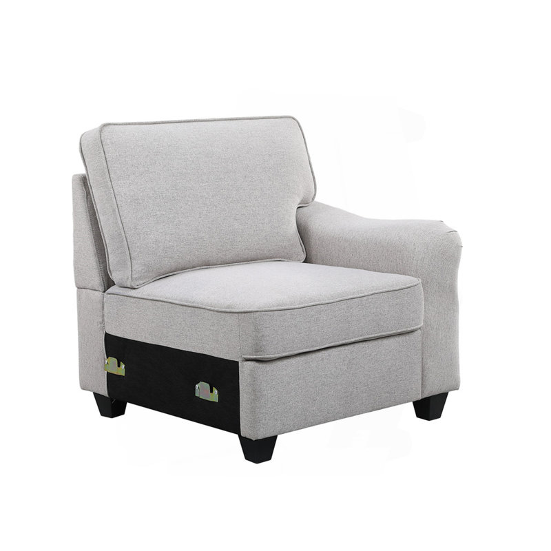 Canapé modulaire en L gris clair de 125 po avec repose-pieds modulaire en L 8 pièces