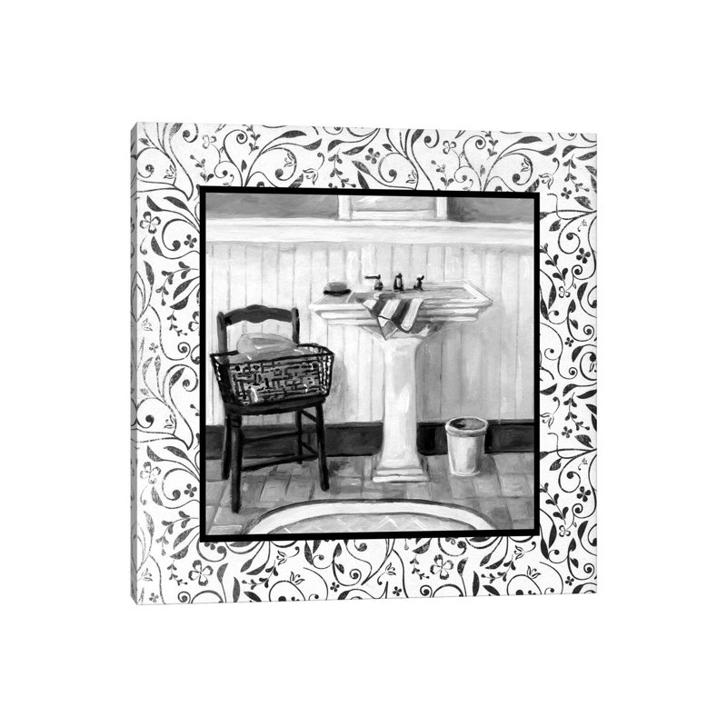 Black And White Bath II by Carol Robinson - Wrapped Canvas Print, 45.72 cm H x 45.72 cm W x 3.175 cm D