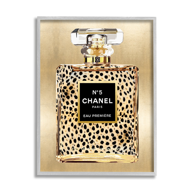 Parfum à motif guépard par Madeline Blake, Cadre noir, H 20 po x l 16 po x P 1,5 po