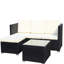 Ensemble de 5 meubles de patio: PE, beige et coussins de table