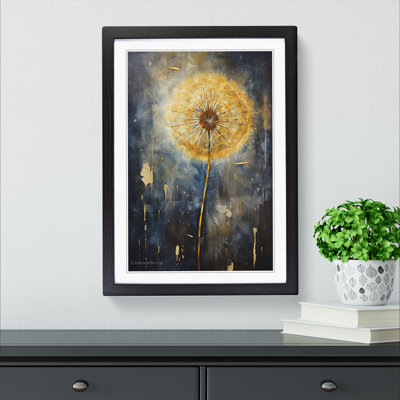 Dandelion Hard Edge Painting No.2 - Single Picture Frame Print on Wood