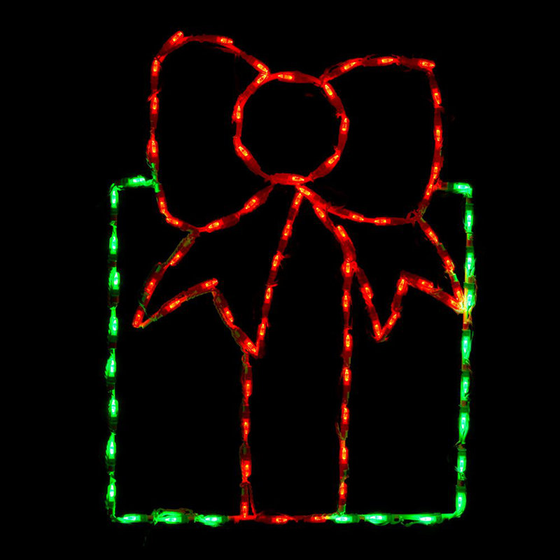 Lighted Window Décor, Red/Green