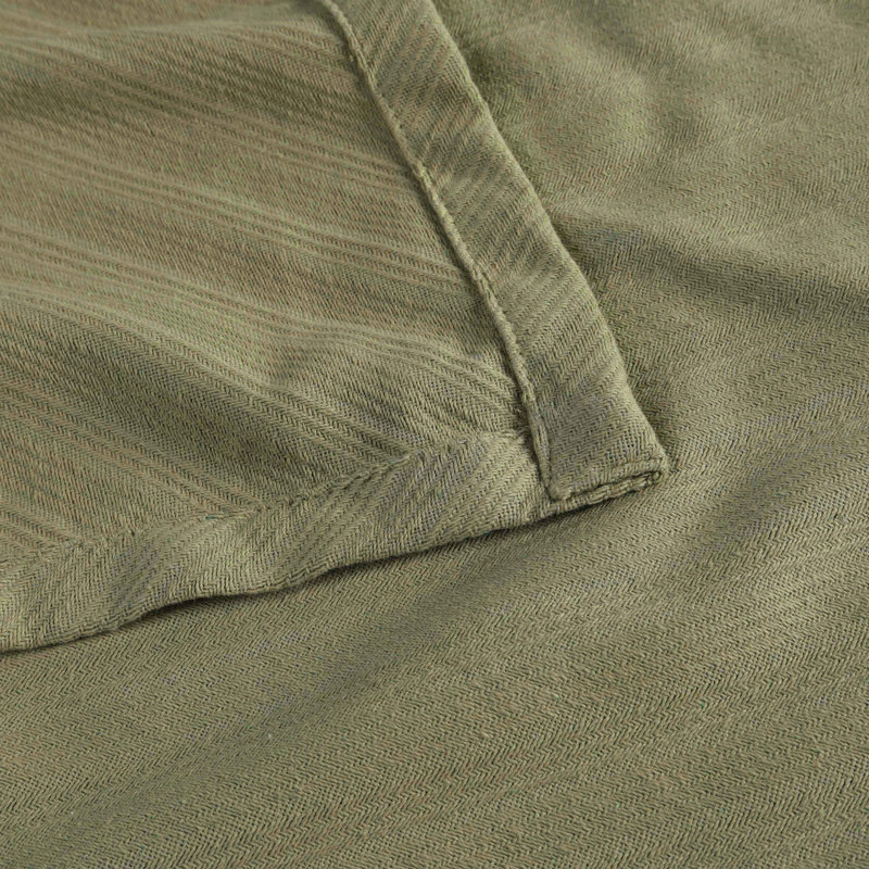 Jeté 100% coton Blue Nile Mills - Jacquard à rayures diagonales - Accent léger toutes saisons, Jeté, Sauge