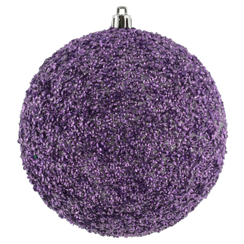 Ornement boule perlée, H 4,75 po x l 4,75 po x P 4,75 po, Lilas