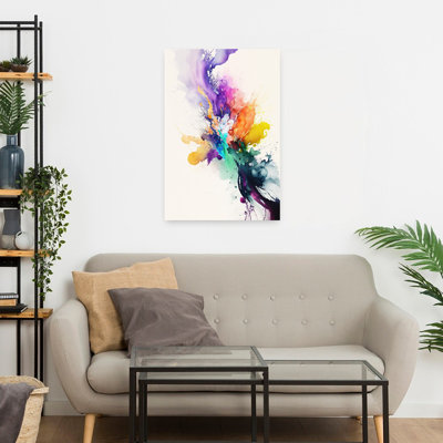 Art contemporain abstrait coloré, art violet contemporain