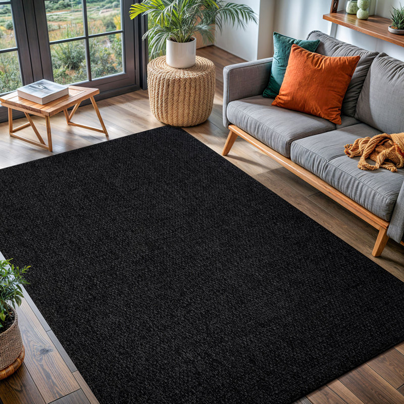 Kinsella Easy Jute Natural Indoor/Outdoor Area Rug, Rectangle 5' x 7'