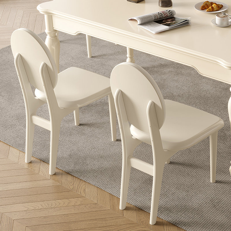 Table de salle à manger en bois de cerisier blanc crème, H 29,52 po x L 59,05 po x l 35,43 po