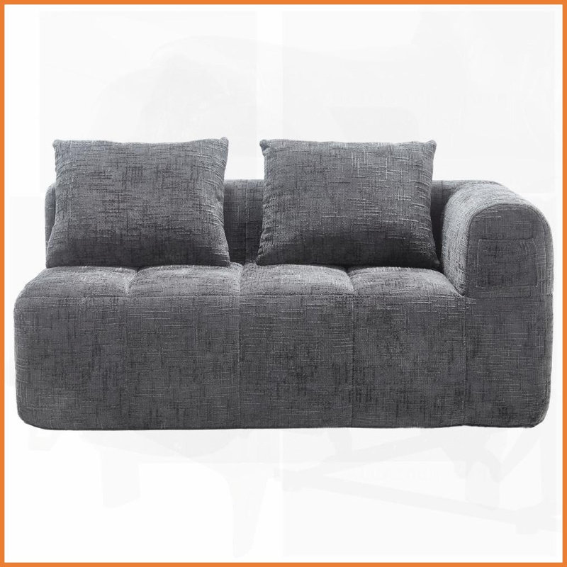 Canapé moderne en chenille minimaliste pour salon - tissu infroissable et amp; Mousse haute densité, Gris