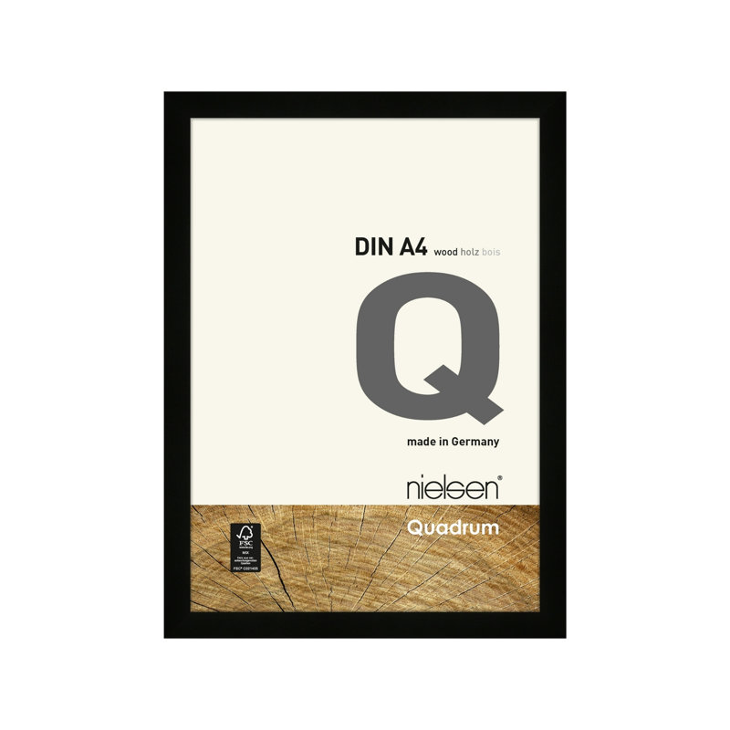 nielsen Quadrum Wooden Picture Frame With Glass Front, Black, 29.7cm H x 21cm W x 2.5cm D